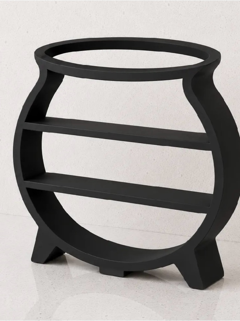 Black Round Accent Shelf Console - Brand